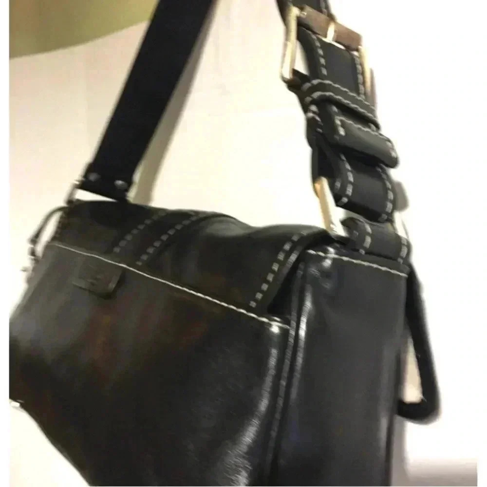 Michael Kors black leather shoulder handbag - Picture 7 of 12